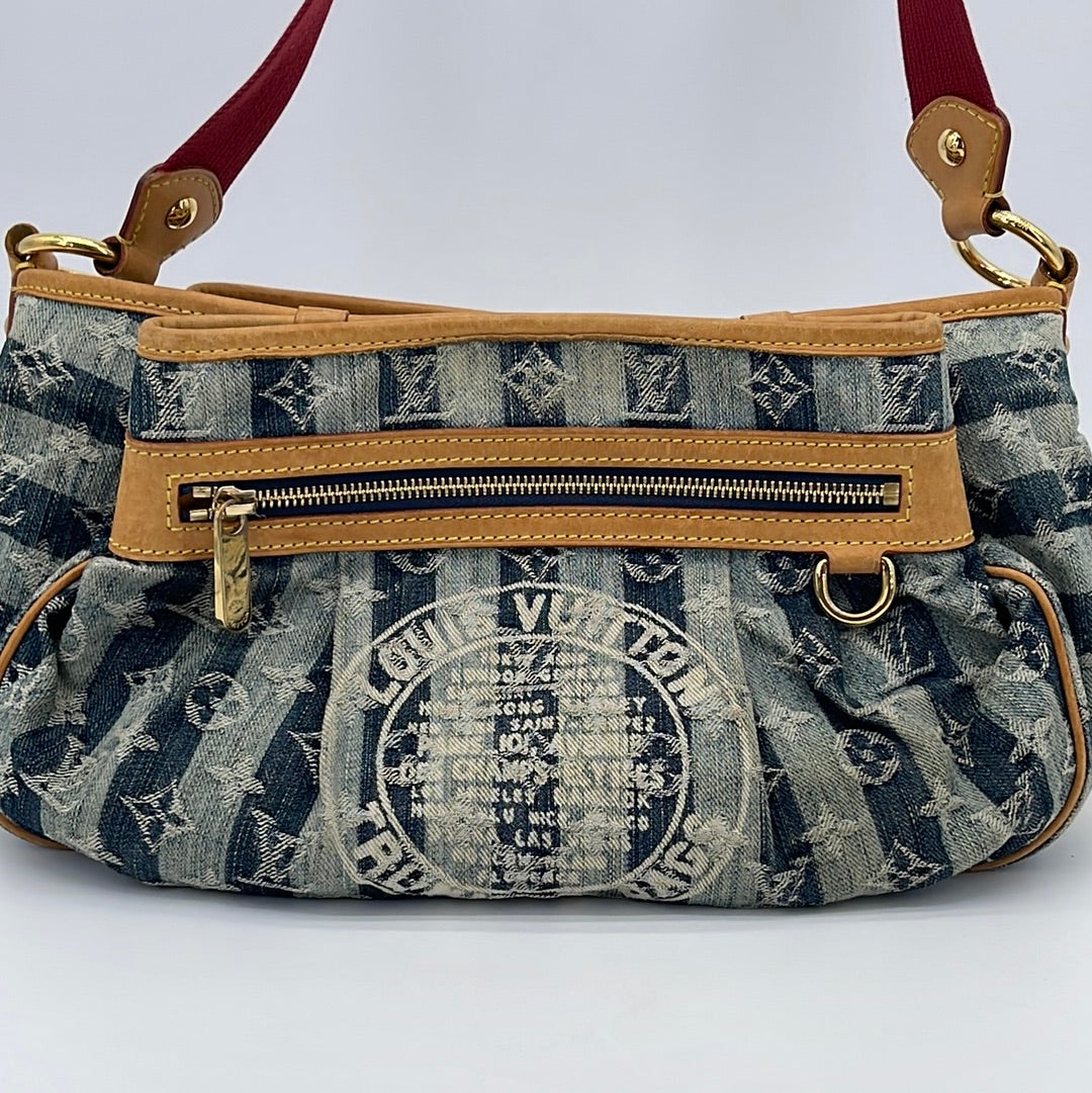 Preloved Louis Vuitton Two Way Denim Stripe Crossbody Bag AR1016 060623