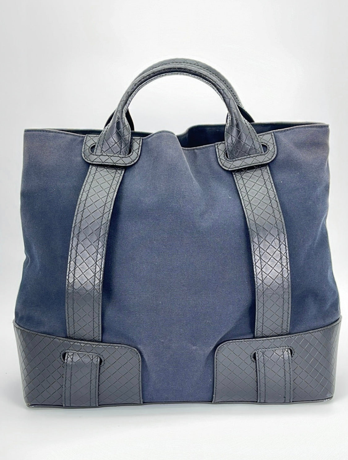 Preloved Bottega Veneta Blue Canvas Tote Bag B04016045H 071323