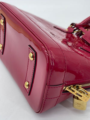 Preloved Louis Vuitton Red Vernis Leather Alma BB Handbag MI0135 072123 $ 500 FLASH SALE