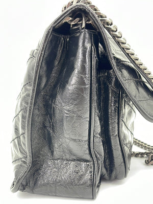 Saint Laurent niki medium quilted crinkled-leather shoulder bag