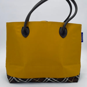 Preloved BURBERRY Blue Label Yellow Canvas with Check Canvas Trim Tote Bag TB6VD4W 053123 $300 OFF