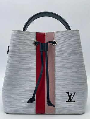 Preloved LOUIS VUITTON Limited Edition White, Red, and Pink Epi Stripes Neo Noe 2WAY Shoulder Bag SR2158 062723 $100 OFF