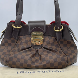 Auth Louis Vuitton Damier Ebene Sistina MM Shoulder Bag Brown