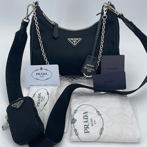 Authentic Preloved Prada Nylon Pochette Shoulder Bag, Luxury, Bags