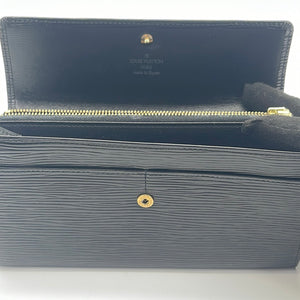 Preloved Louis Vuitton Black Epi Leather Sarah Wallet CA0975