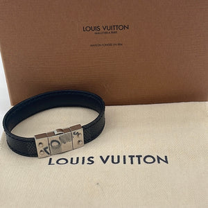 USED Louis Vuitton Damier Graphite Canvas Sign It Bracelet