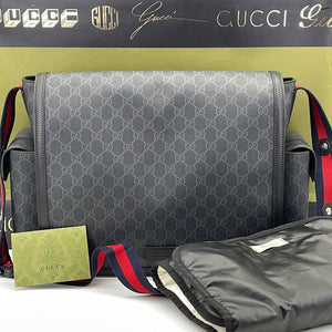 Gucci Navy GG Supreme Canvas Diaper Bag 495909525040 061323 $300