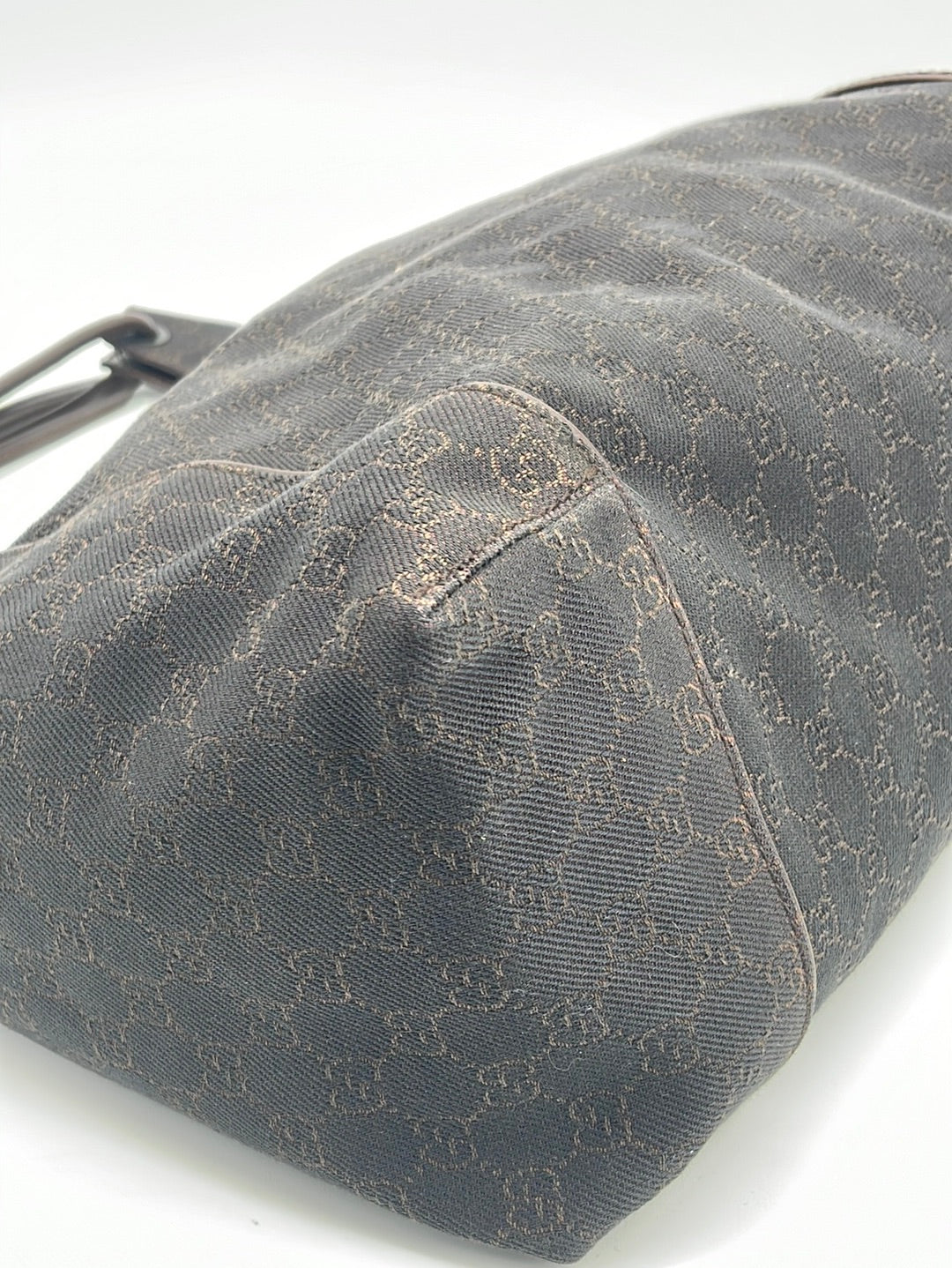 Gucci Black Canvas Monogram Tote Bag