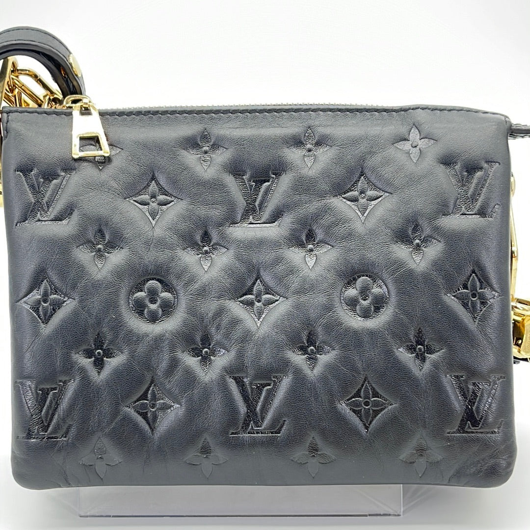 Preloved Louis Vuitton Black Lambskin Monogram Coussin BB 62K4BV7 060523  $200 OFF