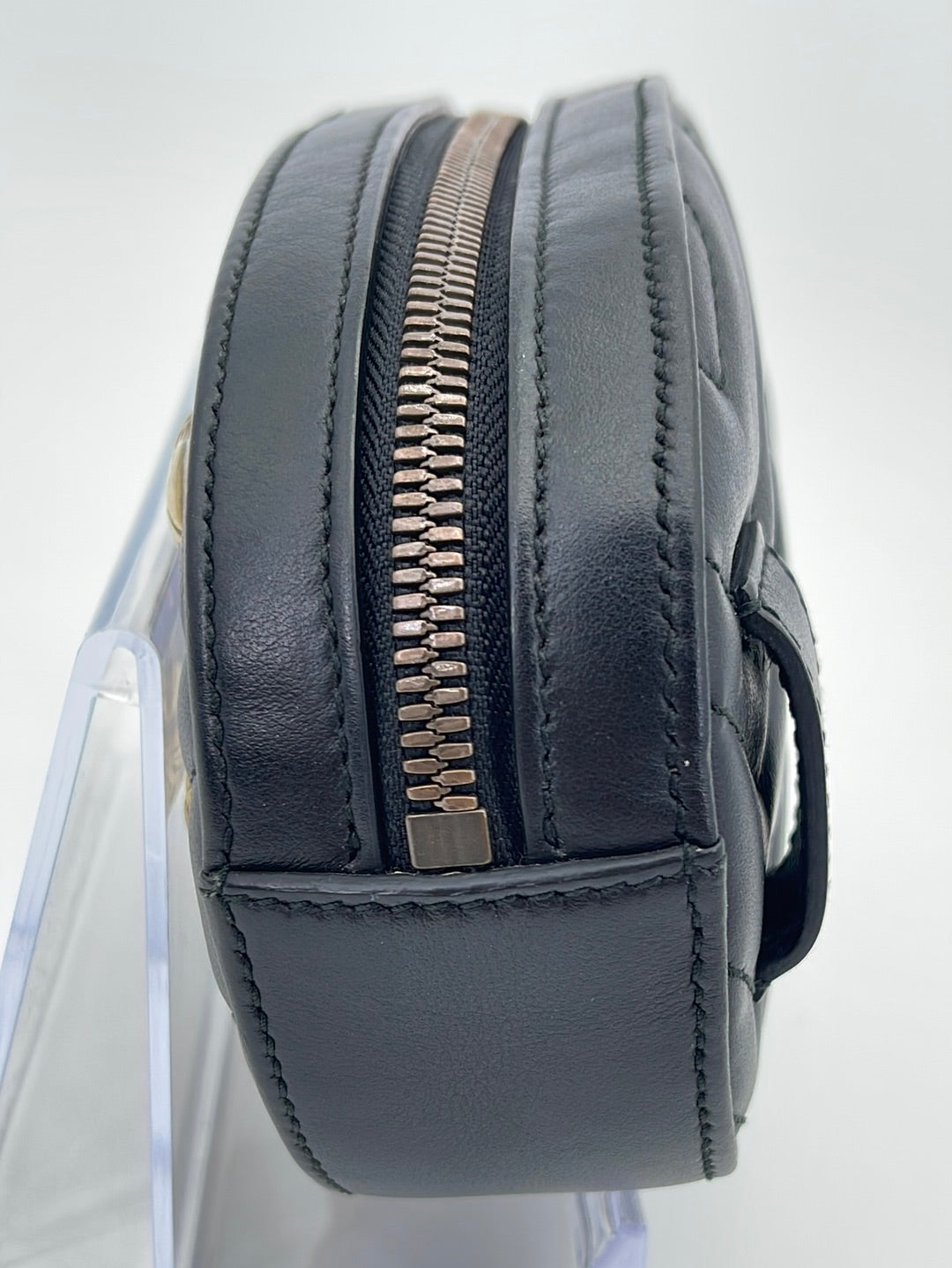 Gucci Black Matelassé Leather GG Marmont Belt Bag 95/38 - Handbag | Pre-owned & Certified | used Second Hand | Unisex