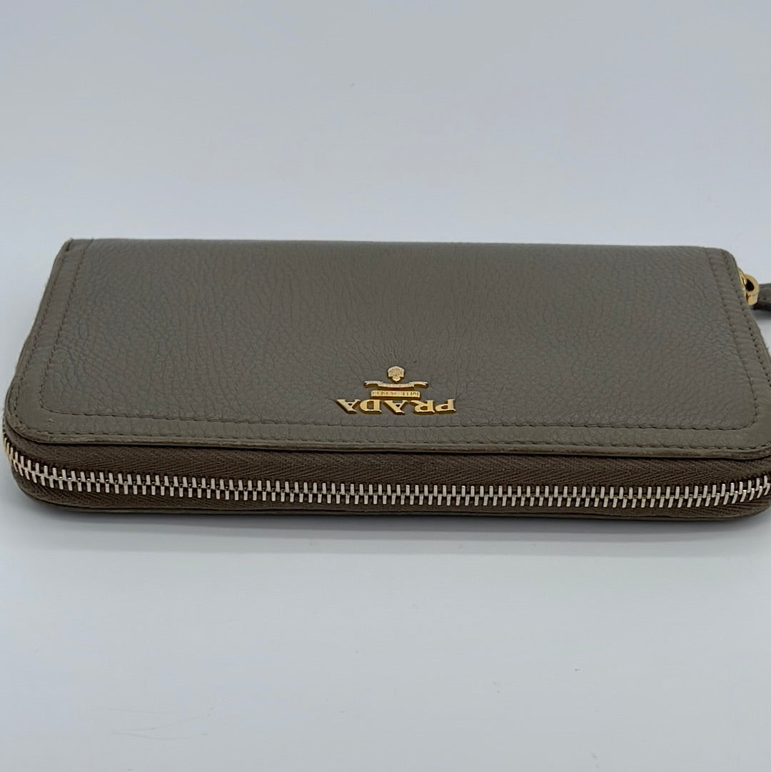 Prada Saffiano Zip Around Wallet (SHG-25251) – LuxeDH