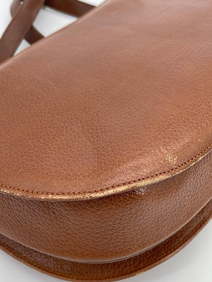 Preloved Burberry Brown Leather Crossbody Bag JDWRY97 051223
