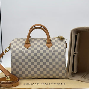 PRELOVED Louis Vuitton Damier Azur Speedy 30 Bandolier Bag SD2135 061323
