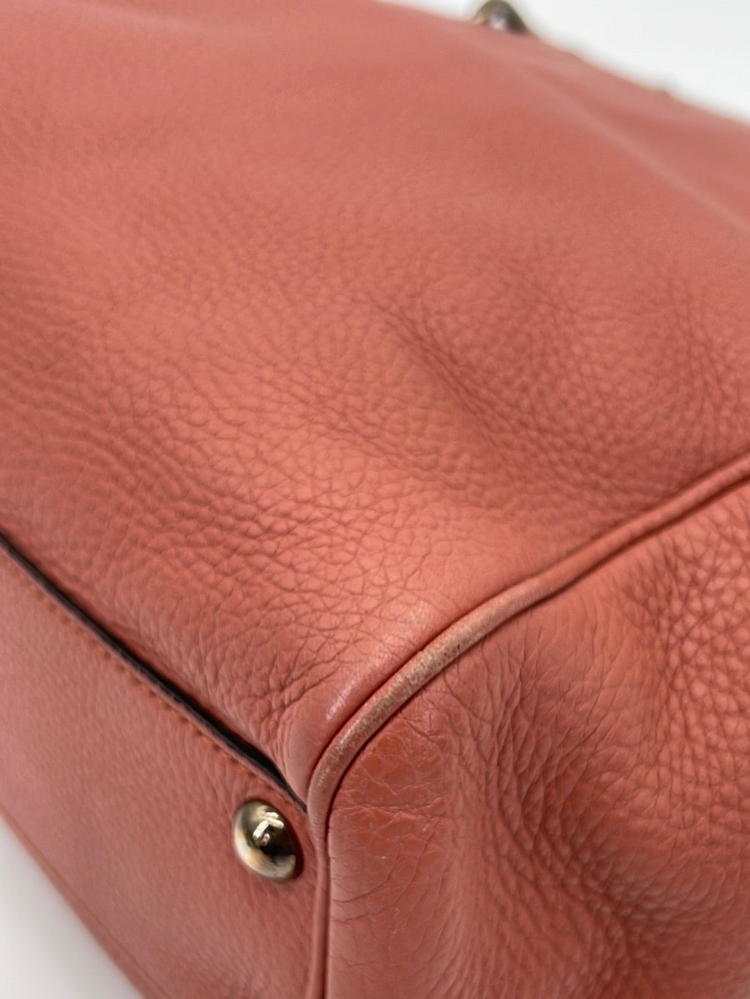 Preloved Gucci Bamboo Shopper Tote Coral Leather Medium 336032520981 062323 $200  Flashoff