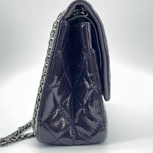 GIFTABLE PRELOVED Chanel Reissue 2.55 Plum Quilted Crinkled Patent