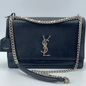 Preloved Saint Laurent Black Leather Sunset Large Crossbody Bag 060623 –  KimmieBBags LLC