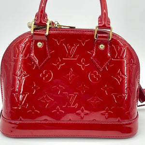 PRELOVED Louis Vuitton Alma BB Red Vernis Crossbody Bag FL4193