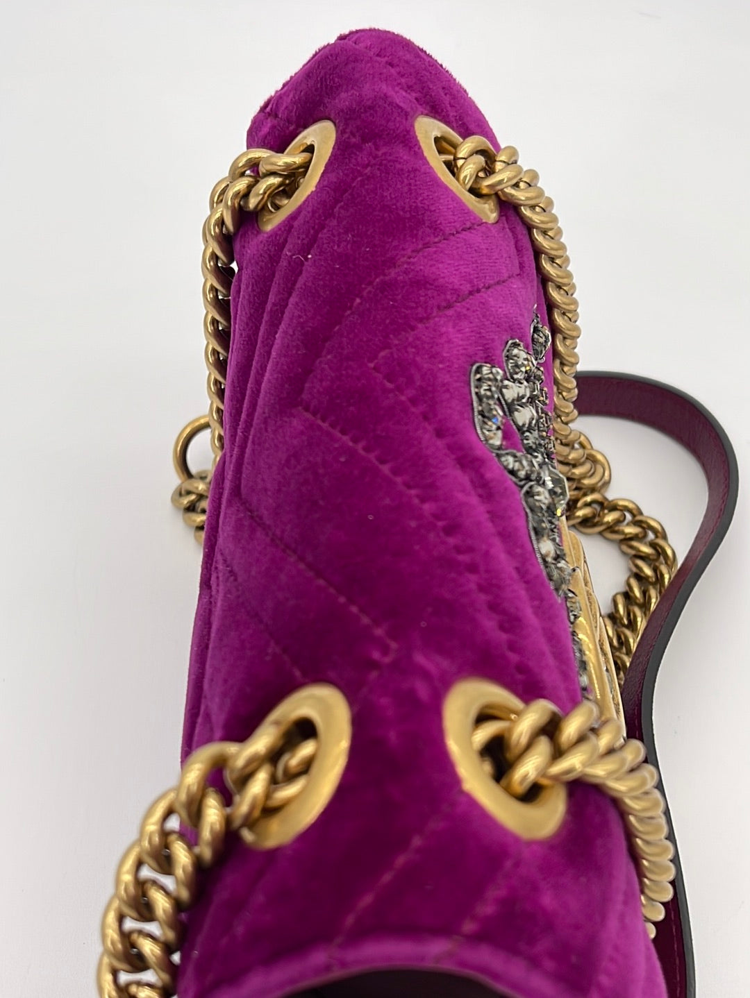 Gucci GG Purple Marmont Velvet Matelasse Bag (RZX) 144010008051