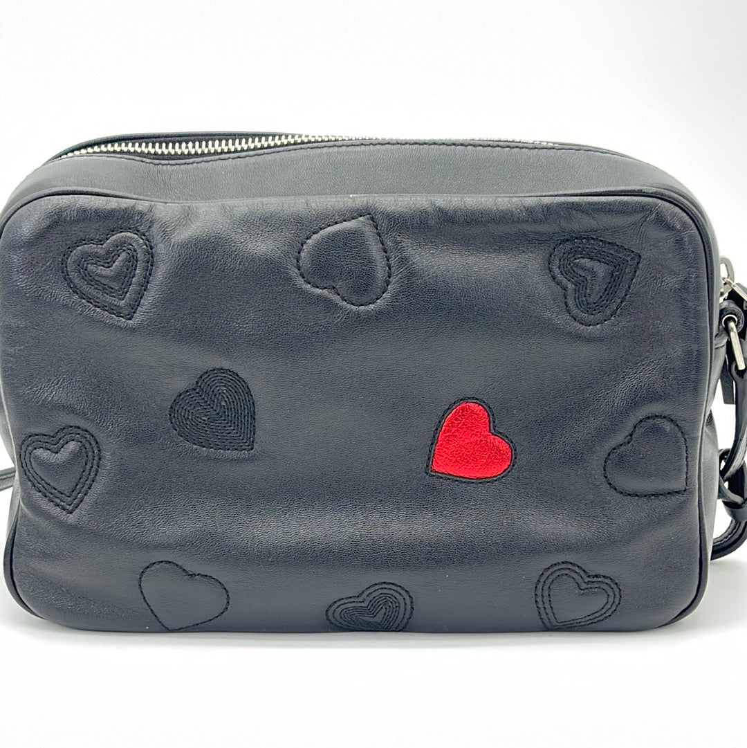 PRELOVED Saint Laurent Black Leather Heart Stitched Lou Camera Bag FLV5125971217 072023
