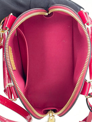 Preloved Louis Vuitton Red Vernis Leather Alma BB Handbag MI0135 072123 $ 500 FLASH SALE