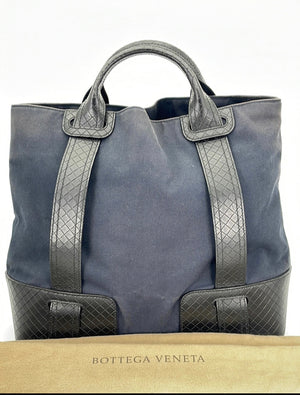 Preloved Bottega Veneta Blue Canvas Tote Bag B04016045H 071323
