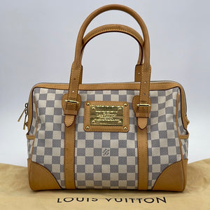 Louis Vuitton BERKELEY DAMIER Sporty Leather Double Handle Tote Bag Purse  N5200