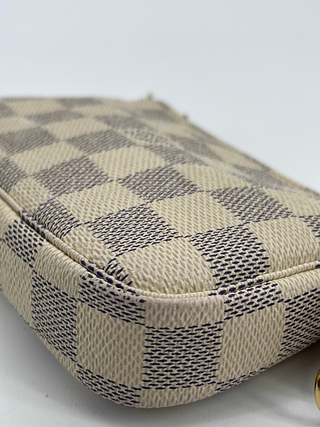 LOUIS VUITTON Mini Pochette Accessoires Damier Azur Used Handbag