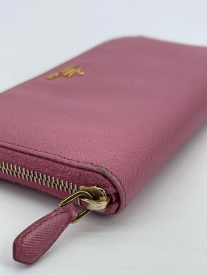 Preloved Prada Navy Ostrich Leather Long Zip Around Wallet 62 020923 * –  KimmieBBags LLC