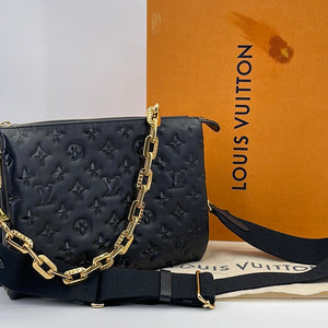 Louis+Vuitton+Coussin+Shoulder+Bag+PM+Black+Leather for sale online