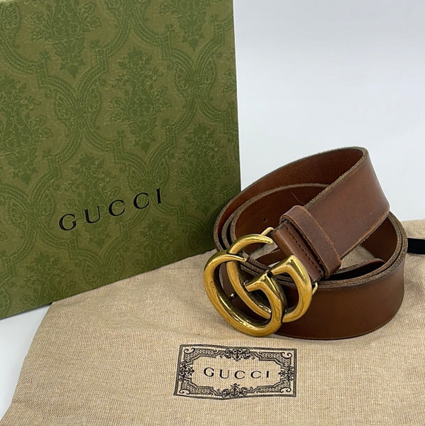 Gucci Pre-owned Women's Synthetic Fibers Belt - Brown - One Size