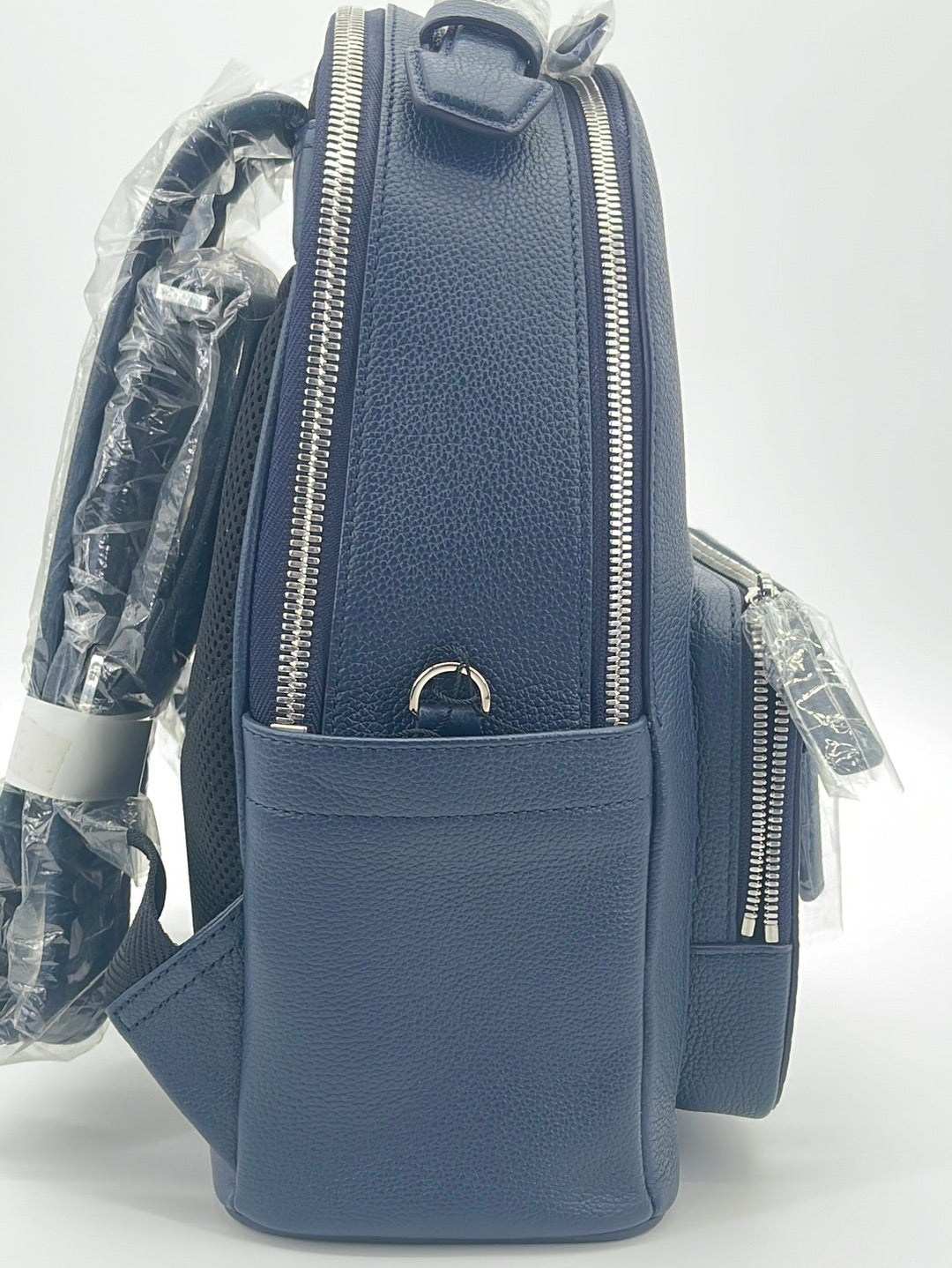 Preloved MCM Blue Leather Camo Stark Visetos Backpack M1046 052223