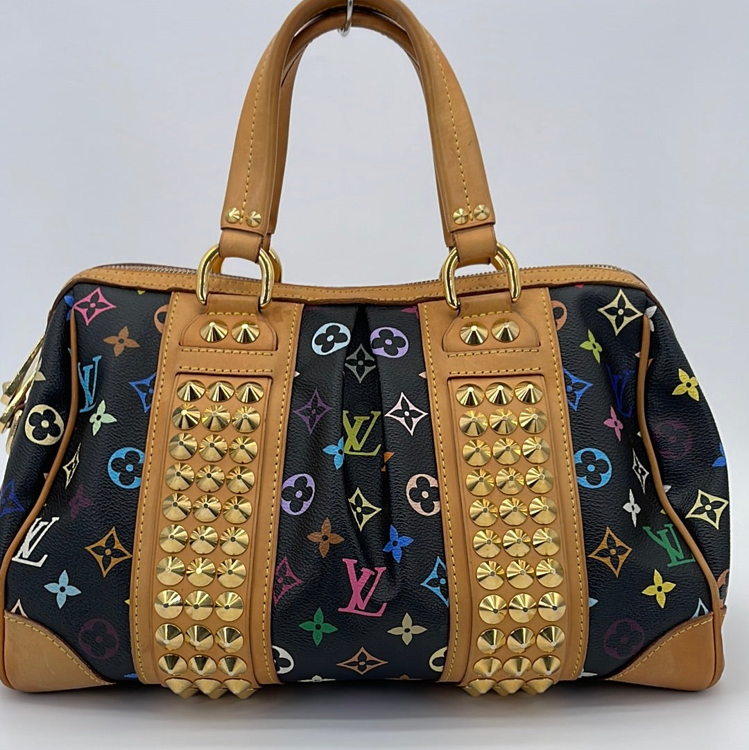 Preloved Louis Vuitton Black Multicolor Monogram Courtney MM Shoulder Bag 89H8BRM 052523 $500 OFF