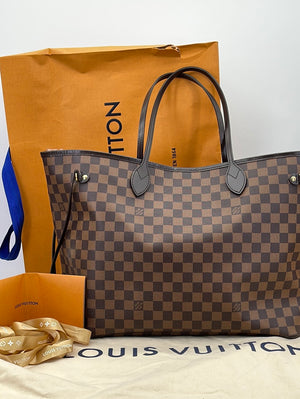 Louis Vuitton Neverfull GM Monogram Canvas Tote Bag with yellow interior