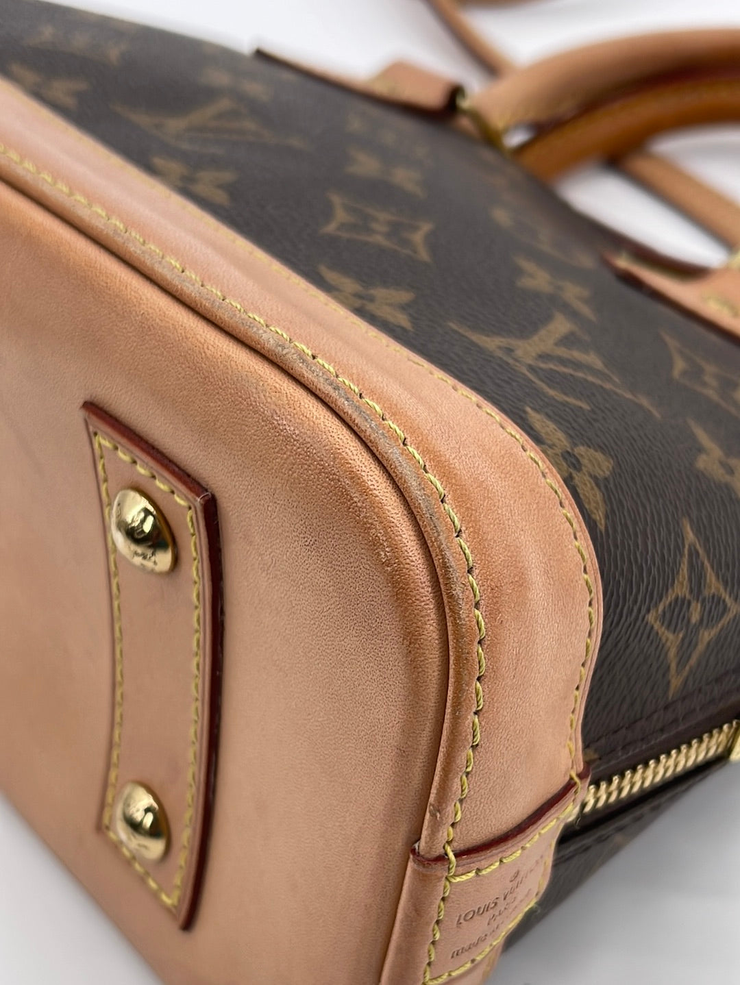 PRELOVED Louis Vuitton Alma BB Monogram Handbag with Crossbody Strap 051823