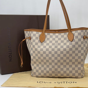 Preloved Louis Vuitton Damier Azur Neverfull MM Tote Bag AR1186 062023 $200 OFF