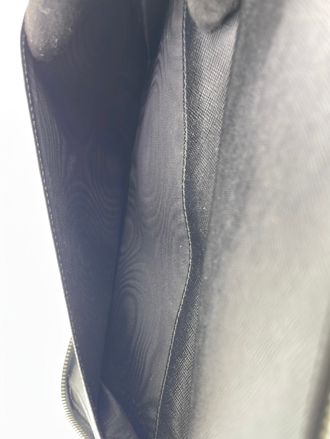 Preloved Prada Grey Camouflage Leather Long Zip Around Travel Wallet 107 062323