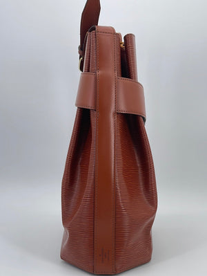 Vintage Louis Vuitton Epi Sac d' Epaule GM Brown Epi Leather Shoulder Bag HXJJYMD 051223