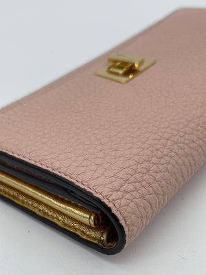 Preloved FENDI Pink Leather Selleria Peekaboo Wallet 8M0427AEUM2282018 062023