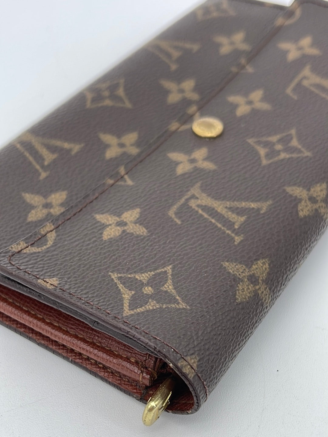 Louis Vuitton Monogram Sarah Long Flap Wallet