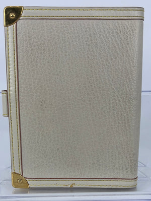 Preloved Louis Vuitton Ivory Leather Suhali Agenda PM Day Planner Cover CA0073 052223