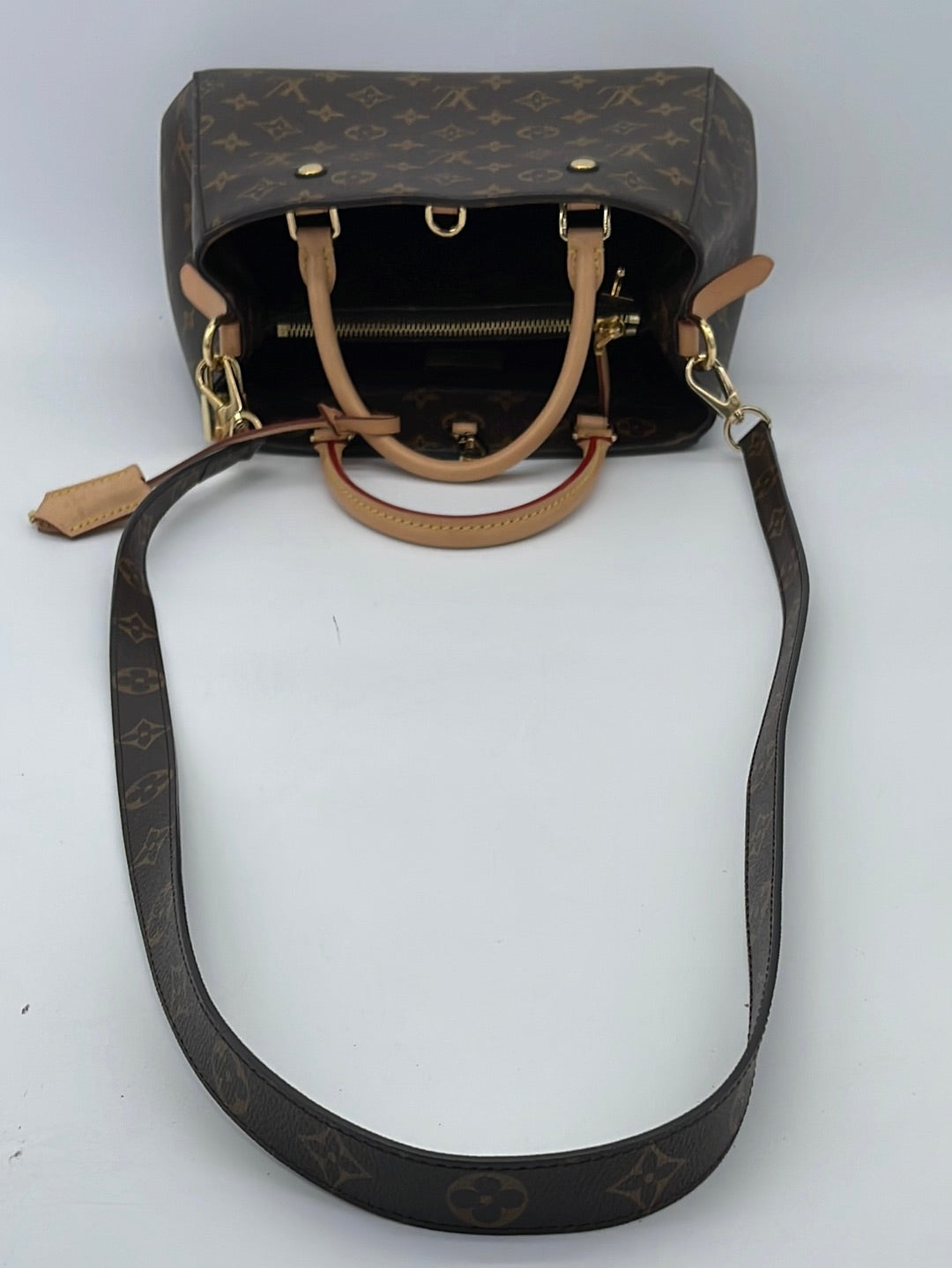 Preloved Louis Vuitton Montaigne BB Monogram Bag with Crossbody Strap –  KimmieBBags LLC