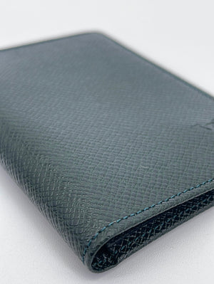 PRELOVED Louis Vuitton Green Taiga Canvas ID Card Case MI0949 060823