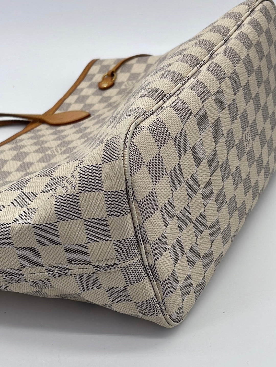 Louis Vuitton Neverfull MM Damier Azur W/Insert Handbag Tote N41605 Pre  owned White Cloth ref.674175 - Joli Closet