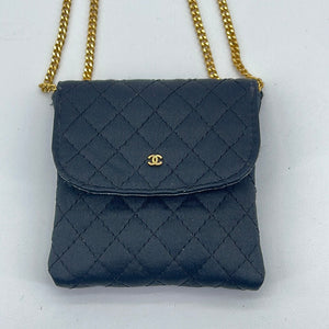 Preloved Chanel Mini Black Micro Chain Flap Nano Bag H9TD3KH