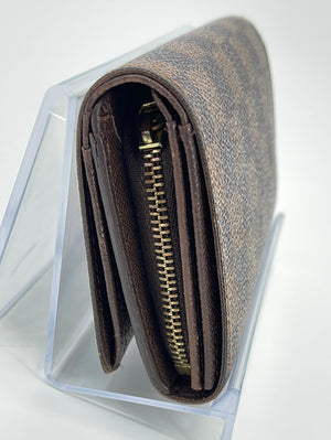 LOUIS VUITTON Damier Ebene Tri-fold Zip Wallet