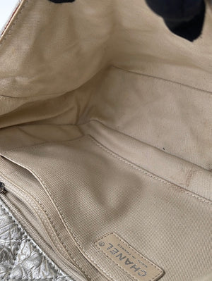 PRELOVED Vintage CHANEL Single Flap Quilted Silver Shoulder Bag