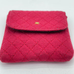 Preloved Chanel Red Micro Jersey Pouch with Gold Chain BJ7823T 060223 $300 OFF