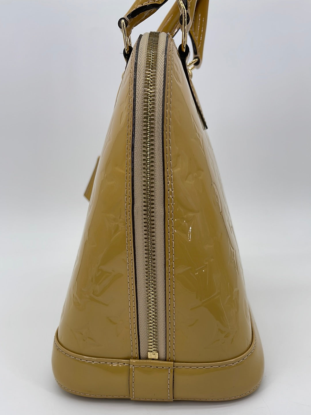 Louis Vuitton Yellow Monogram Vernis Alma PM Leather Patent