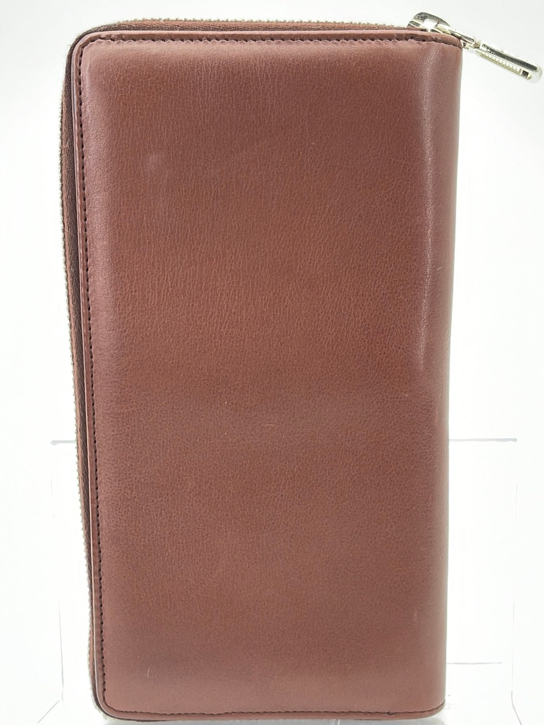 PRELOVED Saint Laurent Brown Embossed Leather Long Zippy Wallet 2339003661 062323