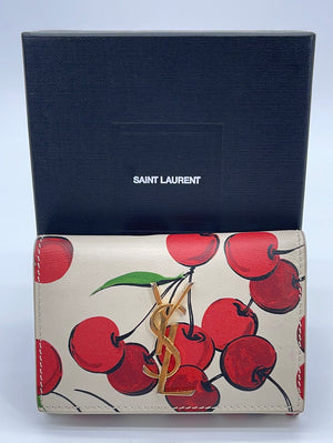 Saint Laurent Logo Print Key Holder Wallet